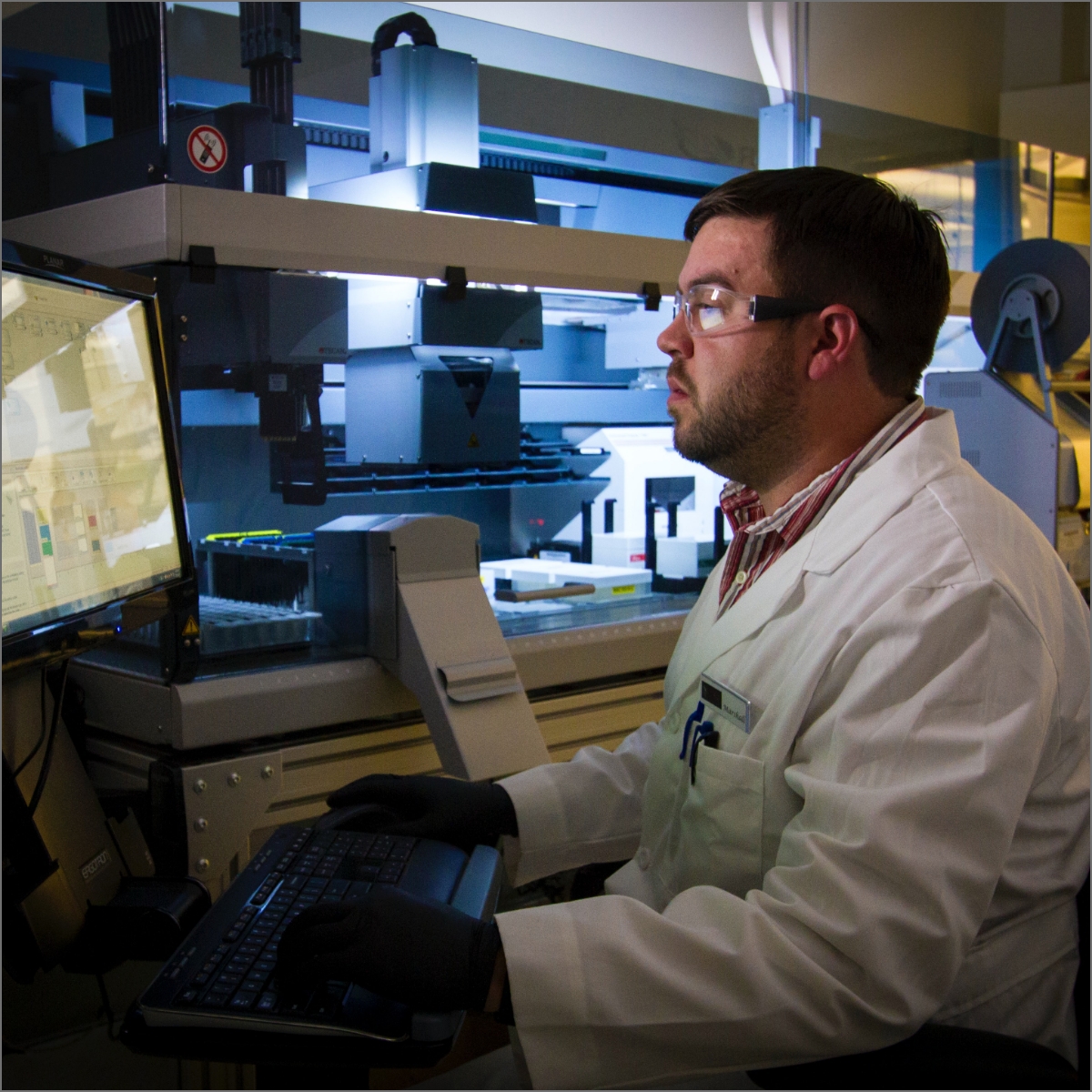 Doctor analyzing results