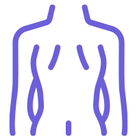 The graphic is an icon which displays back pain