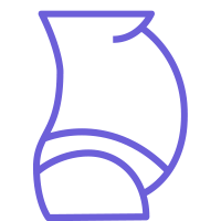 The graphic is an icon which displays bloating