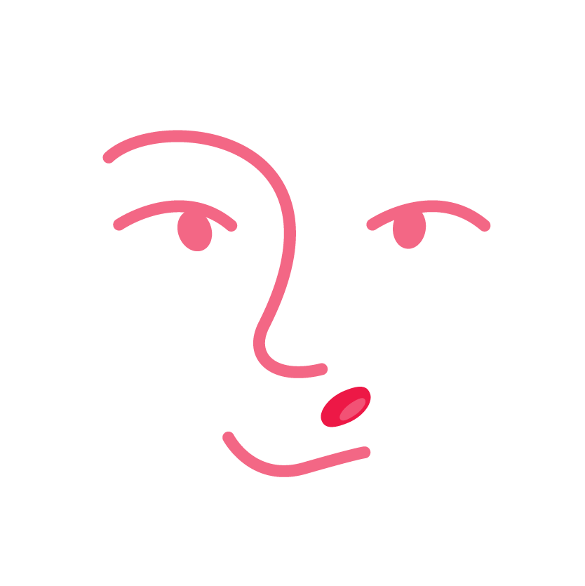 An icon of a mole on a face.