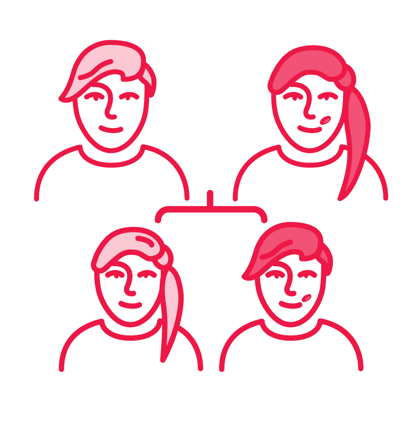 An icon of a family.