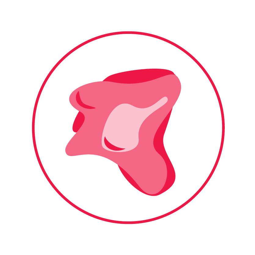 An icon of an odd shaped mole.