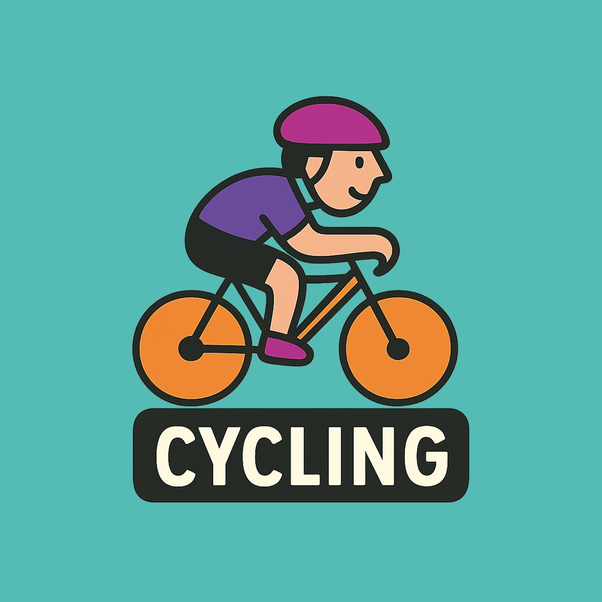 An icon of someone cycling