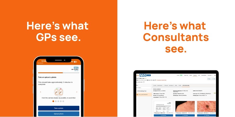 A display of the skin cancer platform on both mobile and desktop.
