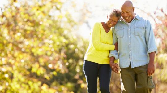 Old couple in a park
