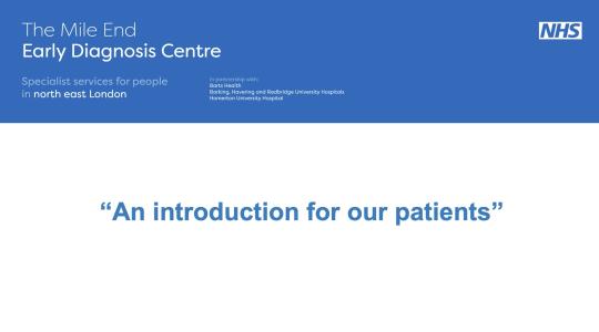 Mile End EDC for Patients