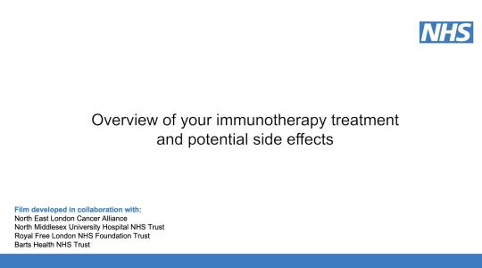 Overview of your immunotherapy treatment and potential side effects