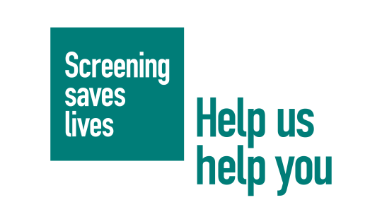 The image is of text which says 'Screening saves lives - Help us help you'