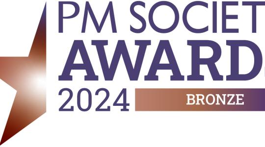 The image is a logo which says PM Society Awards 2024 Bronze