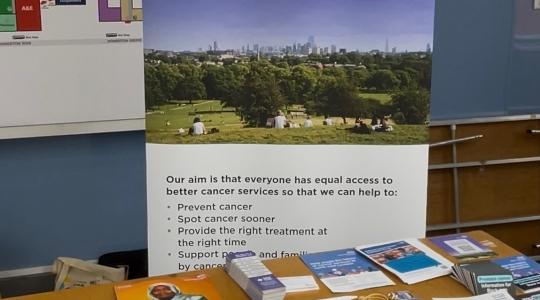 Table with informative leaflets 