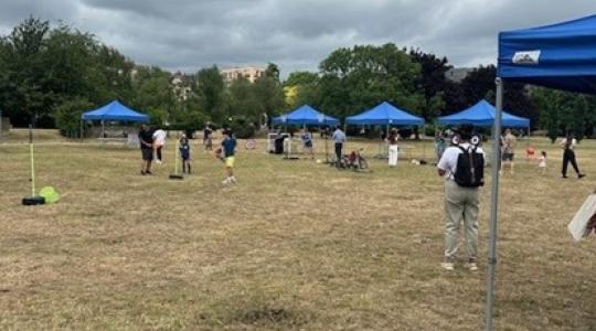 People standing in a park 