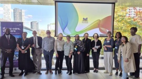 a group of people at the community of practice event 