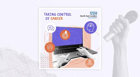 A graphic of some hands on a laptop.