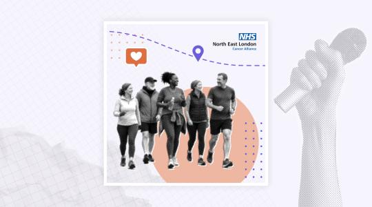 A graphic of a group of people going on a run or walk.