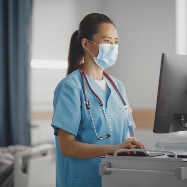 Nurse at computer