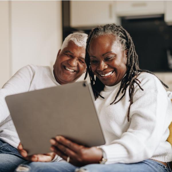 couple reading a block together