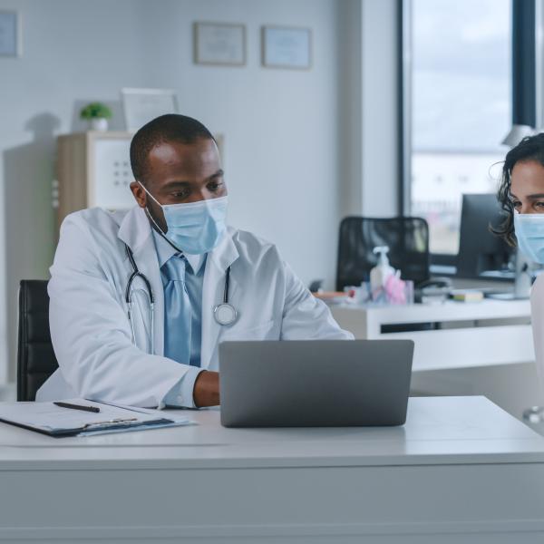 doctor working from a laptop